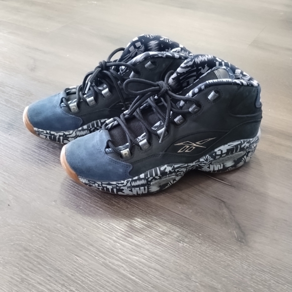 Sz 9 Reebok Question Mid Iverson Rounball Classic Georgetown Hoyas FX4991 - Picture 8 of 13